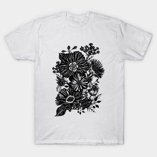 Daisy Pansy Fuchsia Verbena Flowers T-Shirt